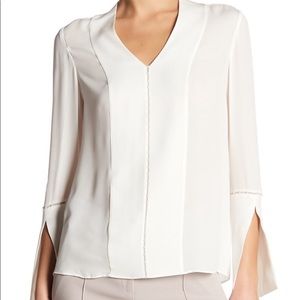ELIE TAHARI SILK SPLIT SLEEVE BLOUSE